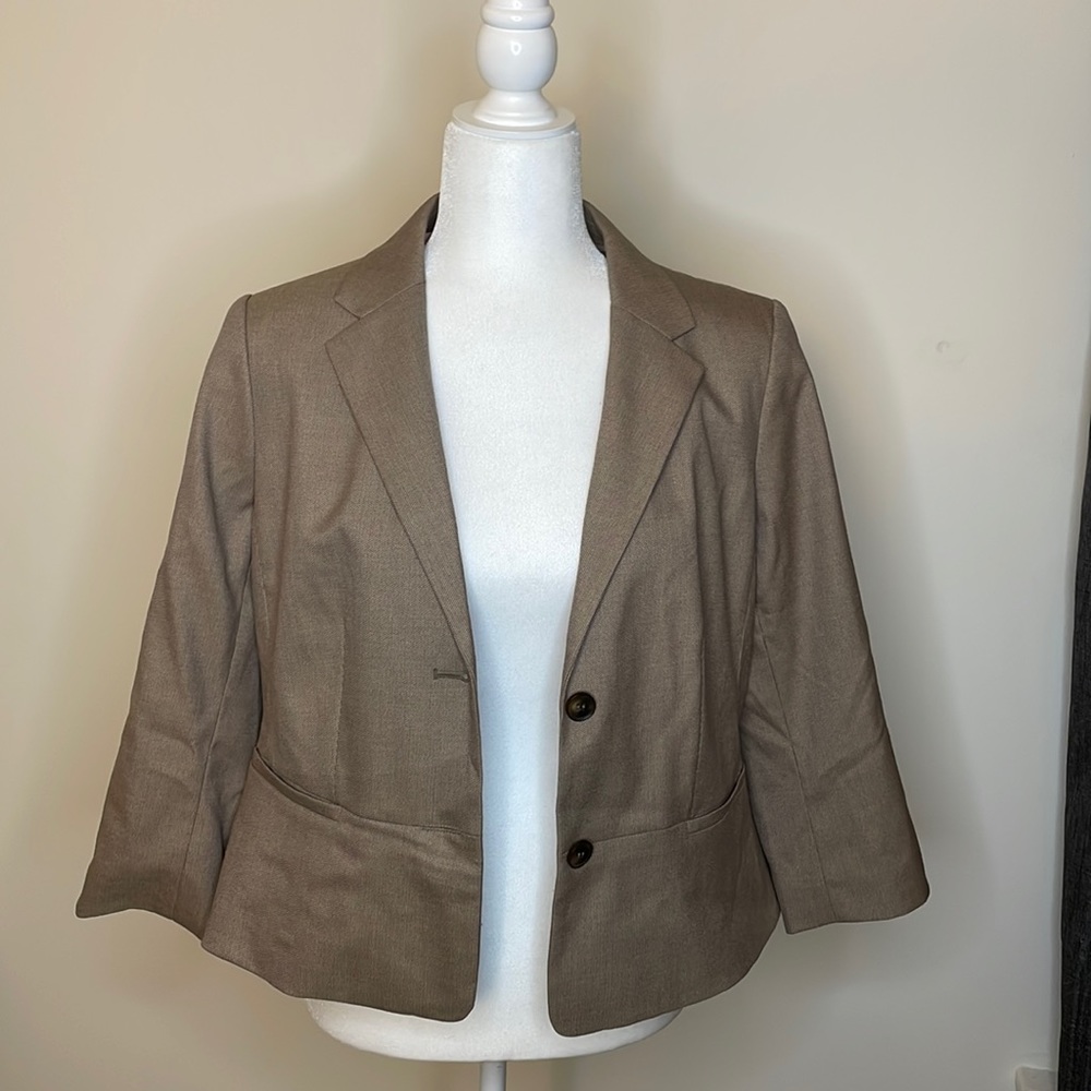Ann Taylor Beige Suit Jacket - Size 12 petite